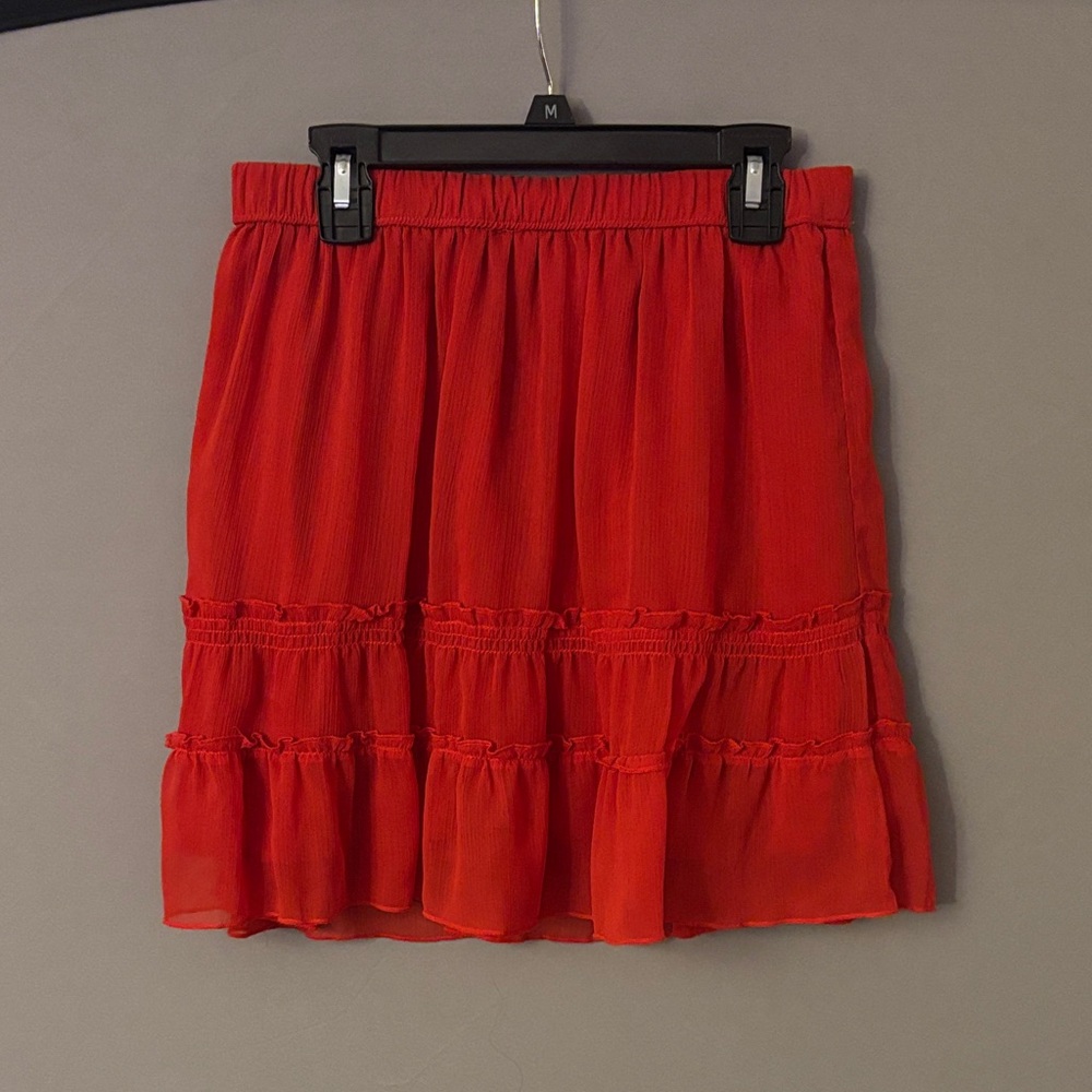 Abercrombie & Fitch Red Mini Ruffle Skirt